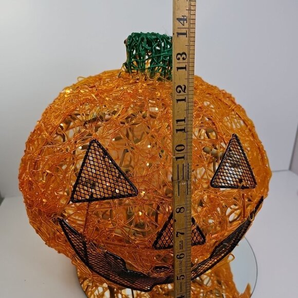 1970s Halloween Spun Spaghetti Lucite Plastic Pumpkin Jack O Lantern Read - Picture 6 of 14